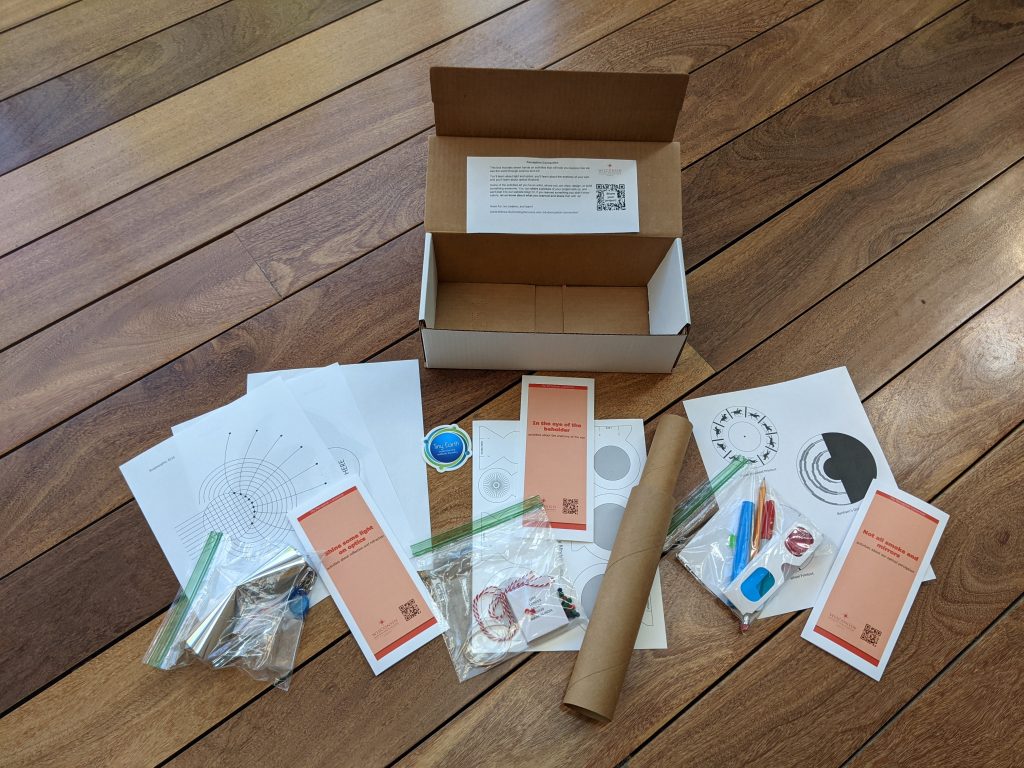 Materials for perception connection kit including paper tubes and instructions