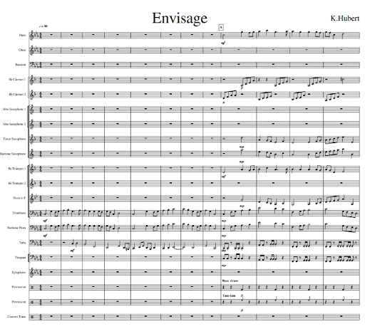 Sheet music score by Katharine Hubert