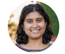 Namita Khajanchi portrait. Dark haired Indian woman with pleasant smile