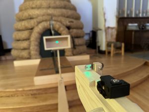 Splitting hairs experiment set up with laser beam