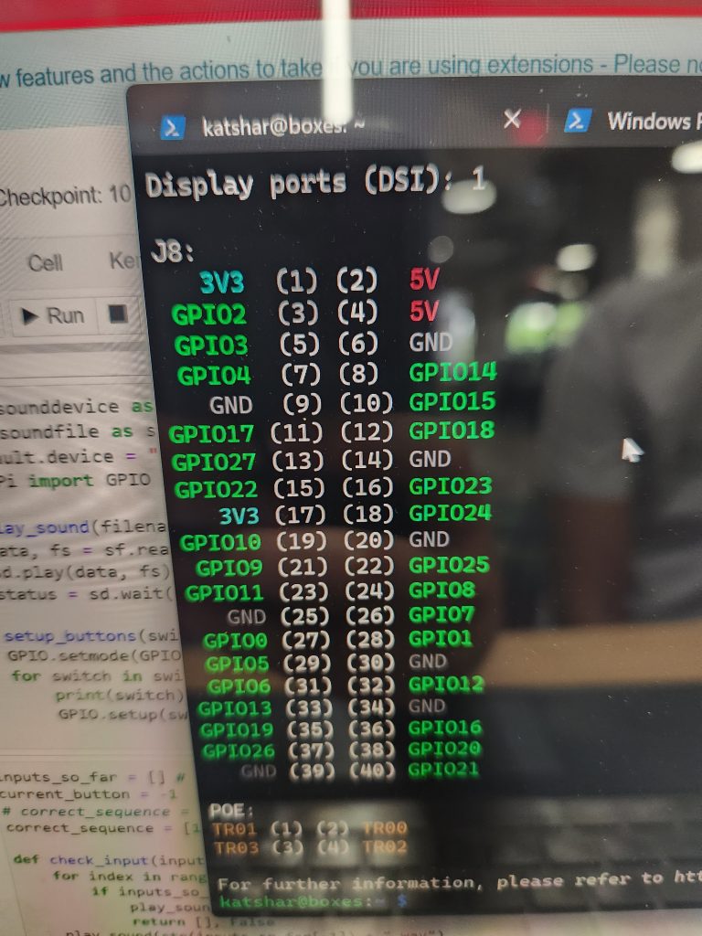 Pin location-control panel on a computer screen